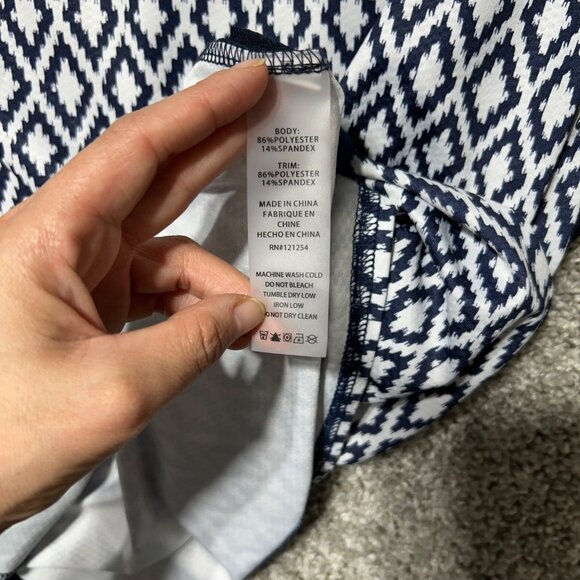 Jofit Womens XL Navy & White Diamond Print Golf Dress W/ Zipper & Pockets - Picture 6 of 10